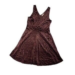 NWT Ann Taylor Loft Velvet Boho Floral Paisley V-neck Dress Size 8